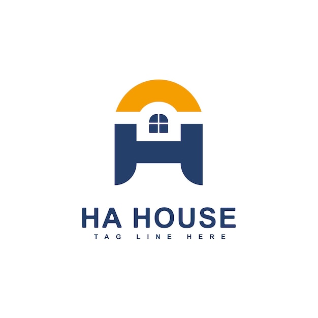 Ha initials letter logo real estate house logo template