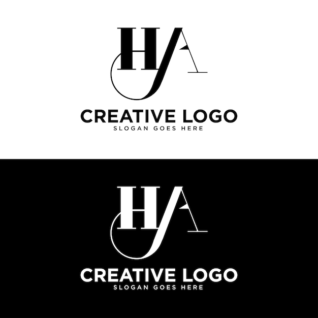 HA letter logo design vector