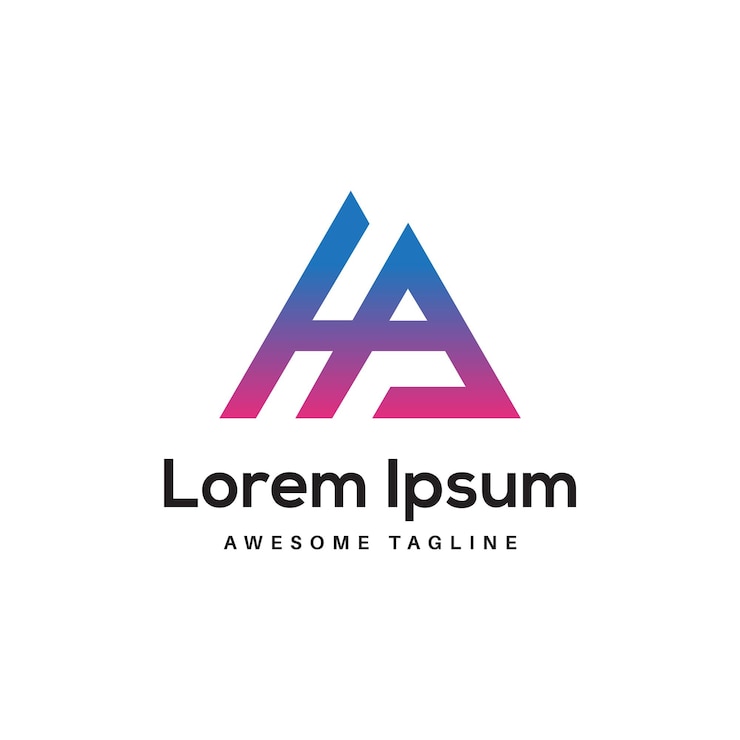 Vector ha letter logo ontwerp gratis icoon door rahim stock designer