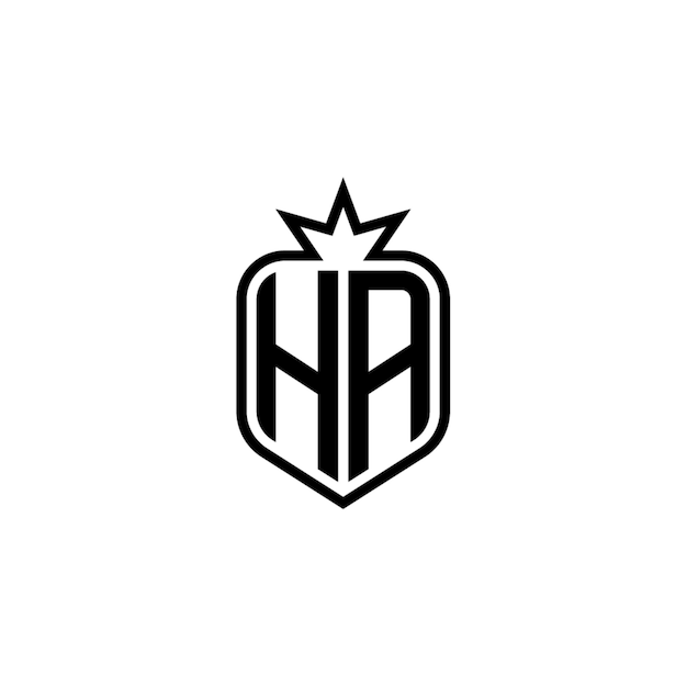 HA monogram logo design letter text name symbol monochrome logotype alphabet character simple logo