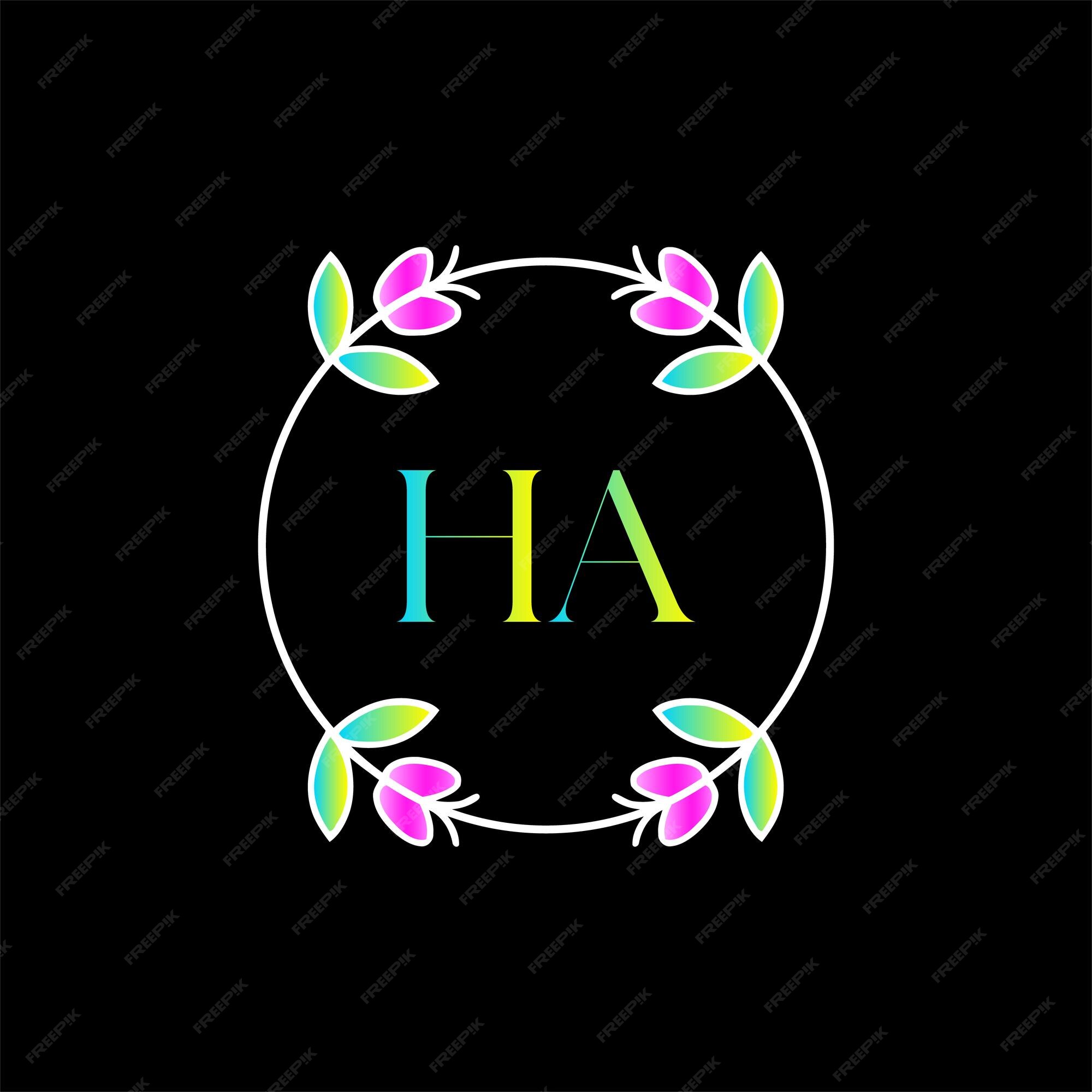 Ha initial wedding monogram logo Royalty Free Vector Image