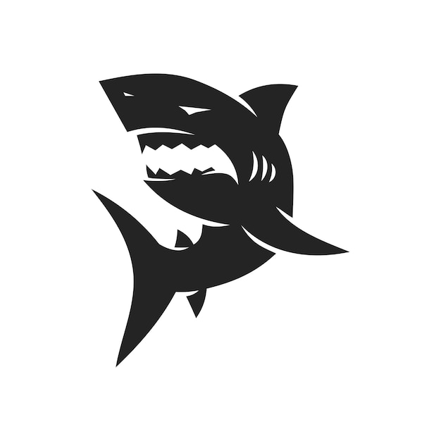 Vector haai logo sjabloon geïsoleerde merkidentiteit pictogram abstracte vectorafbeelding
