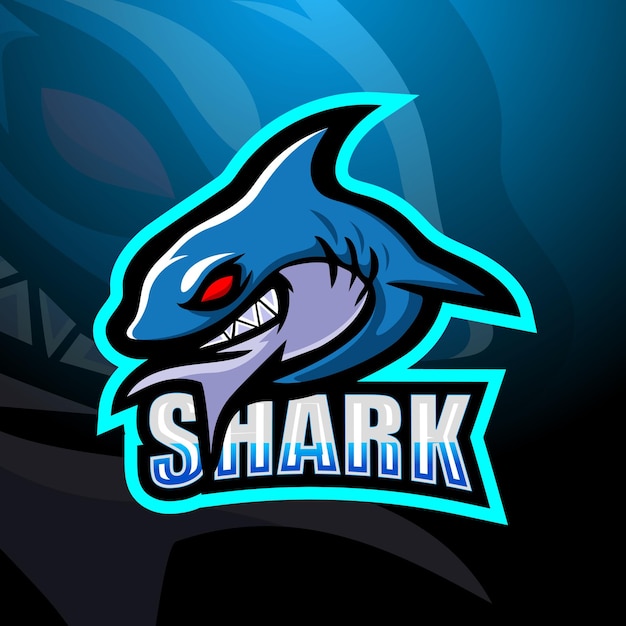 Haai mascotte esport illustratie