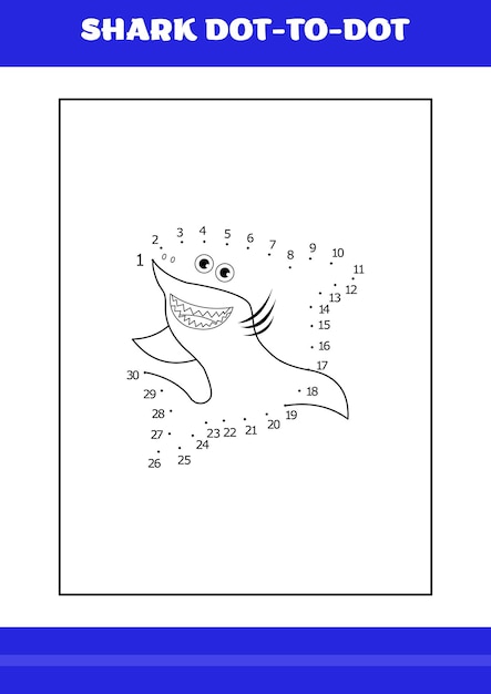 Haai van punt naar punt Pagina voor kinderen Haai van punt naar punt boek voor ontspanning en meditatie