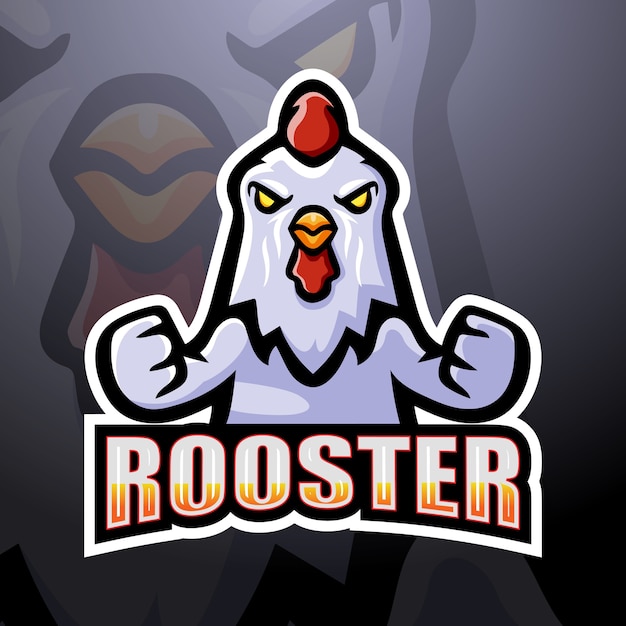 Haan mascotte esport illustratie