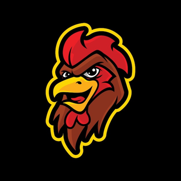 Haan mascotte logo ontwerp