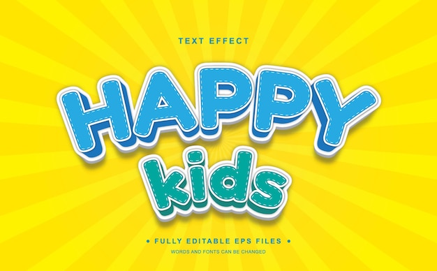 Haappy kids editable text effect