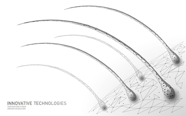 Haar beschermen zorg cosmetische technologie 3D-concept. Haar follikels