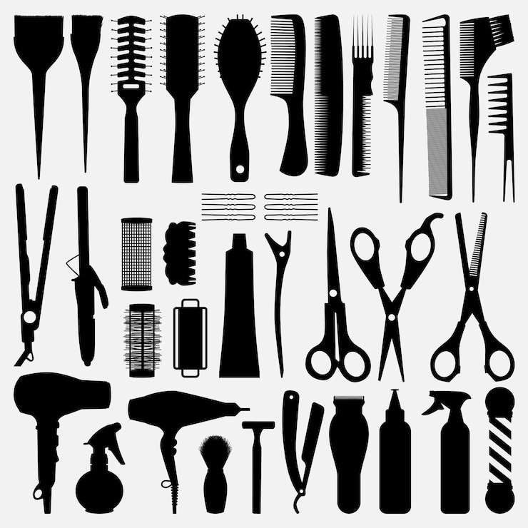Vector haaraccessoires ontwerp silhouet