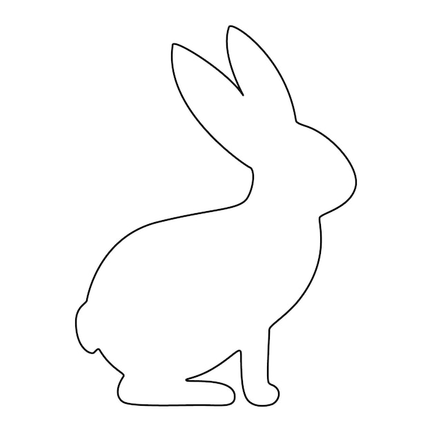 Haas konijn contour silhouet pictogram Bunny zijaanzicht voor Pasen Profiel van konijn huisdier