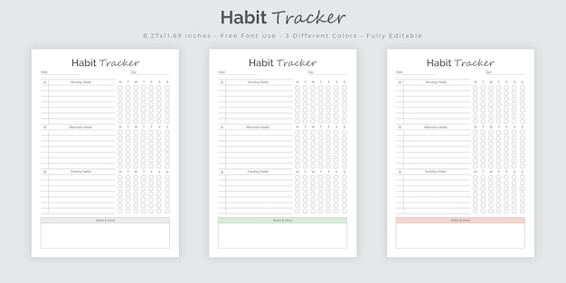 ベクトル 習慣トラッカーと毎日の習慣プランナージャーナルログブックインテリアデザインテンプレート