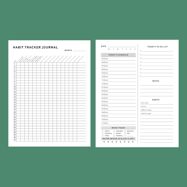 habit tracker low content book interior for amazon kdp