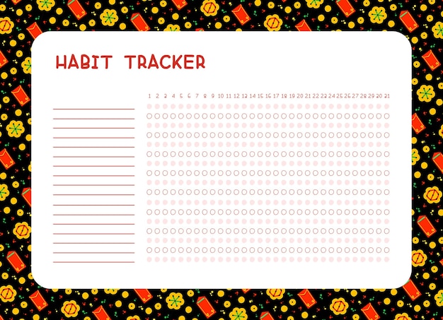 habit tracker for month. planner page. daily achievements planning. assignments blank timetable