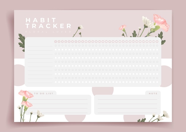 Vector habit tracker monthly planner monthly planner habit tracker blank template vector illustration minimal style clean style daily to do