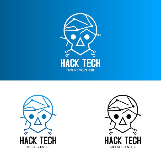 Вектор Дизайн логотипа hack tech