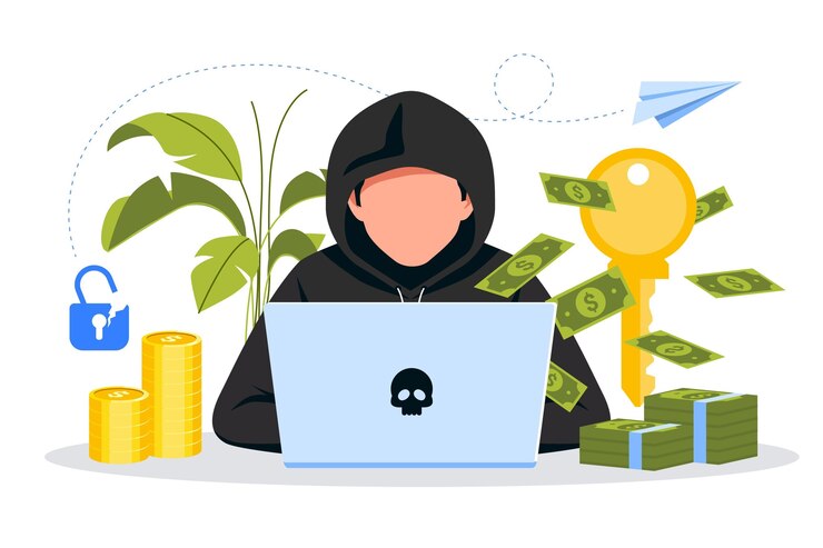 Vector hacker activity concept