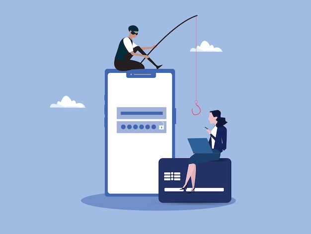 hacker attack concept corruption investigation internet phishing attacks conquering evil private personal information hack and steal emails and money with little people vector illustration
