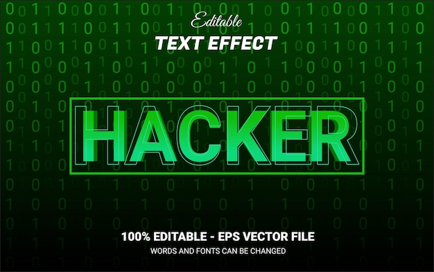 Vector hacker bewerkbaar teksteffect