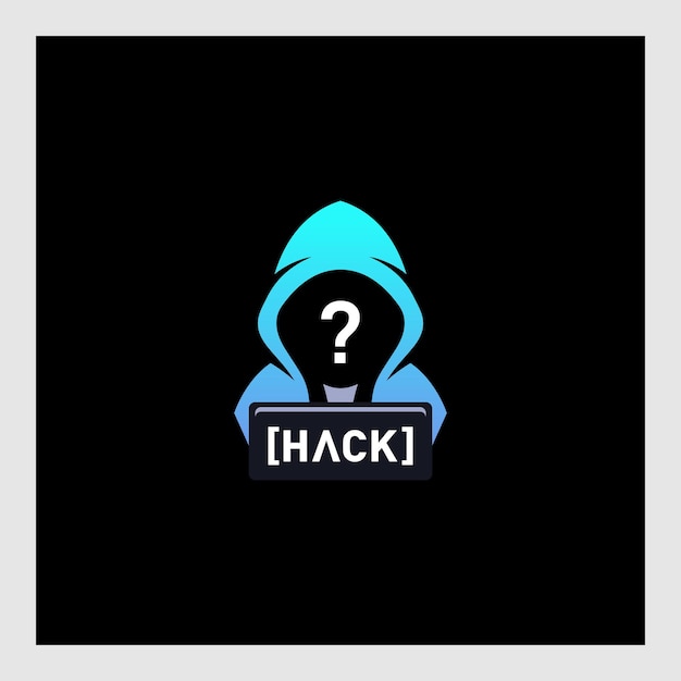 hacker character logo design