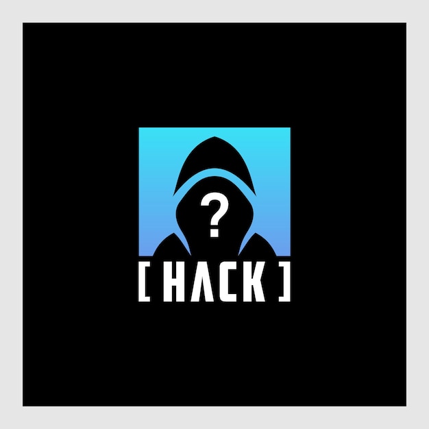 hacker character logo design