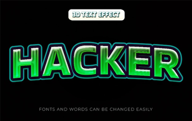 Hacker code 3d bewerkbare tekst effect stijl
