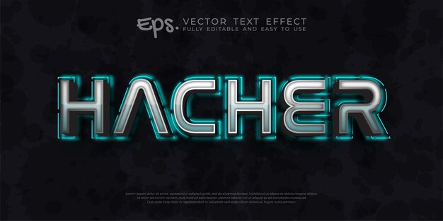 Vector hacker custom text with neon style on dark background