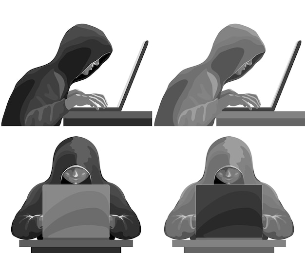 Vector hacker cyber attack