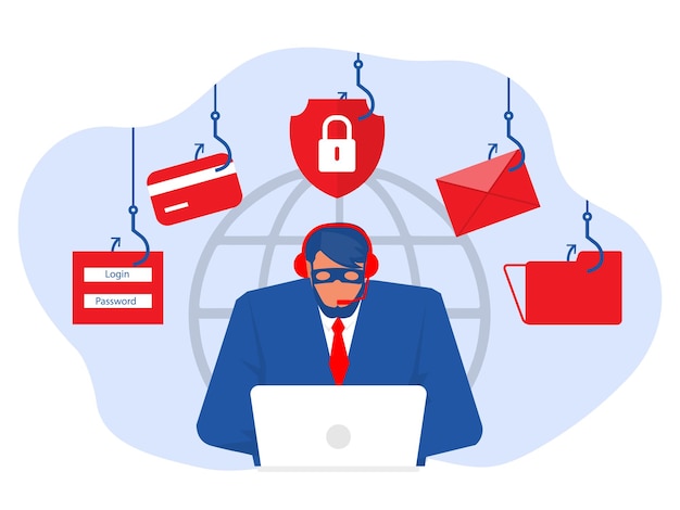 ハッカーサイバー攻撃コールセンターハッカーが個人情報を盗むハッカーが情報を盗むロックを解除する