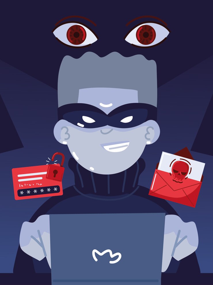 वेक्टर hacker cyber crime