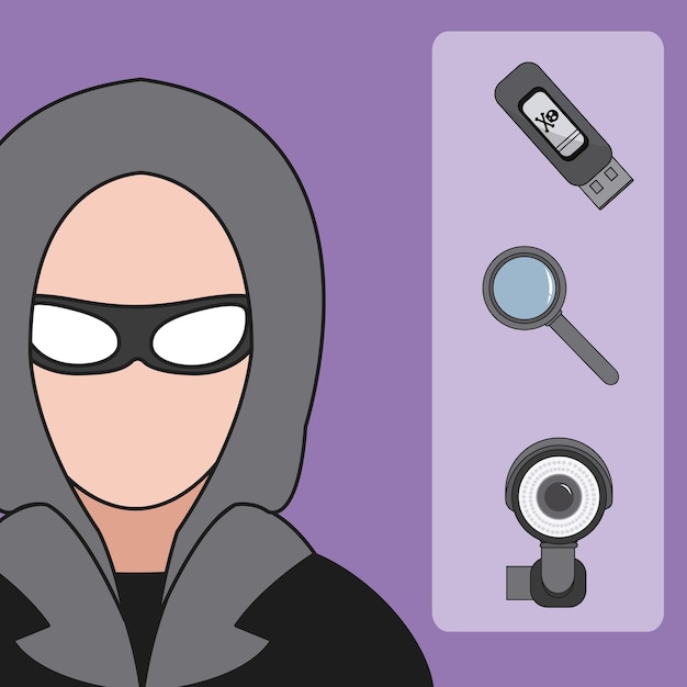 Vector hacker and cyber security icons vector illustration graphic design