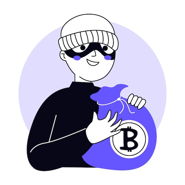 Vector hacker cybercriminaliteit crypto blockchain fintech-technologie