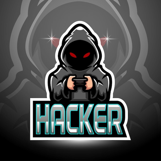 Hacker esport logo mascot design