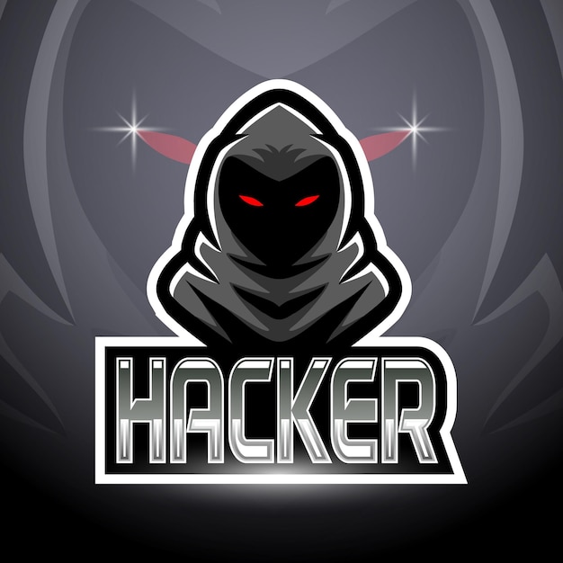 Design della mascotte del logo di esportazione degli hacker