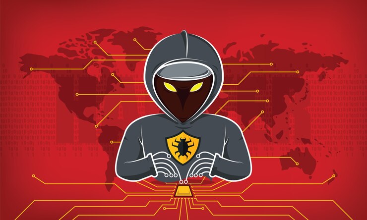 Vector hacker of hooded man