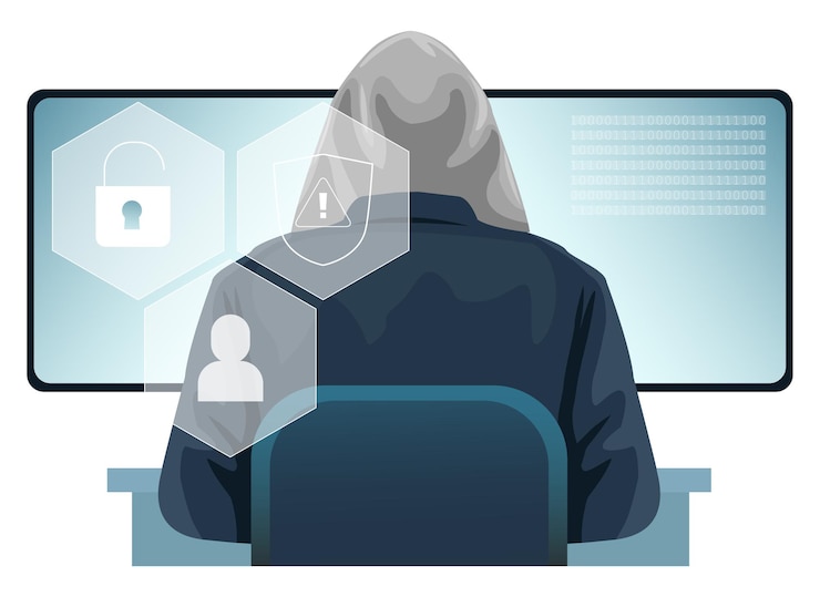 Vector a hacker is trying to hack a government site