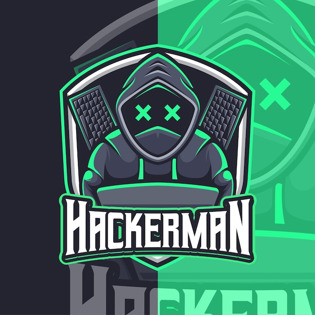 Hacker Man mascotte logo sjabloon