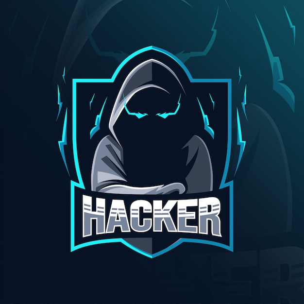 Vector hacker mascot logo design