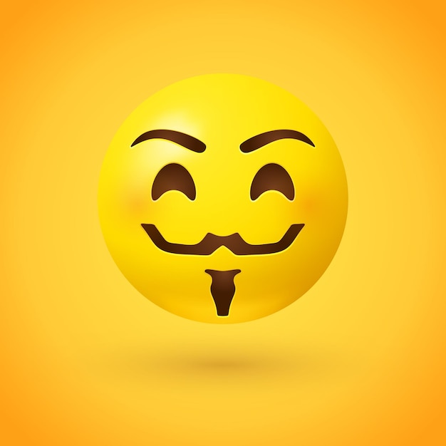 Vettore emoji stile maschera hacker