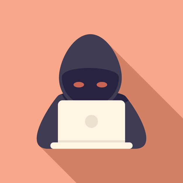 Hacker report icon flat vector Virus error Security alert