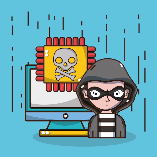 Vettore hacker e tecnologia dei sistemi di sicurezza