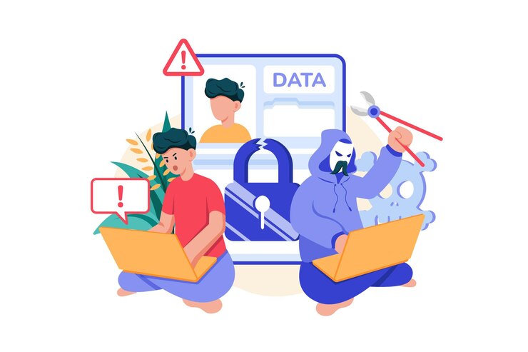 Vector hacker stealing user data