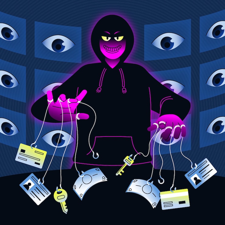 Vector hacker taking control