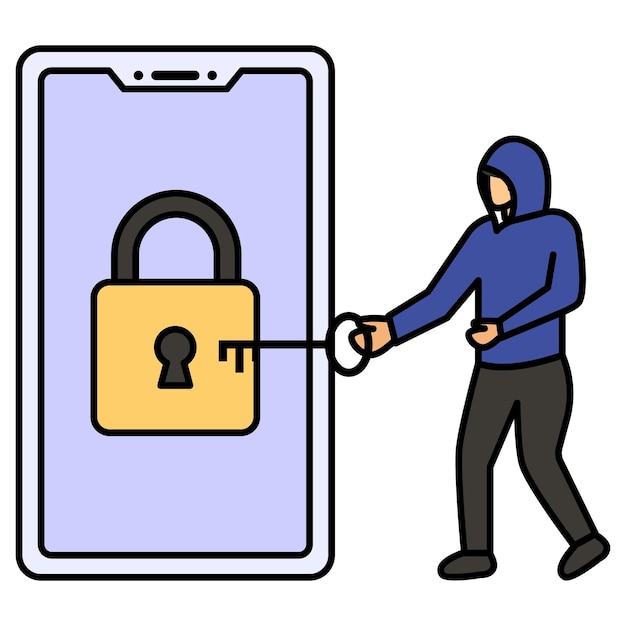 hacker using anonymous hash keys vector icon design White Collar Crime symbol Computer crime Sign