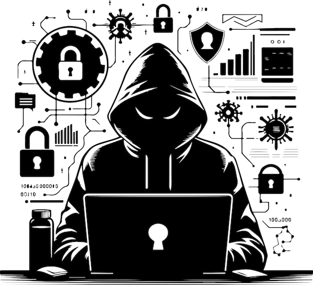 Hacker vector silhouet illustratie