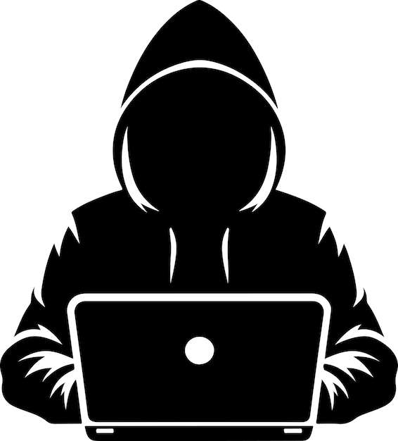 Hacker vector silhouette illustration