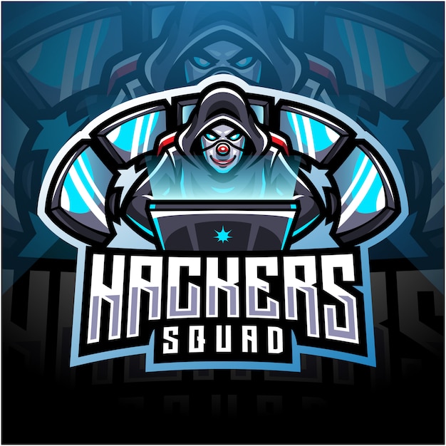 Hackers esport mascotte logo ontwerp