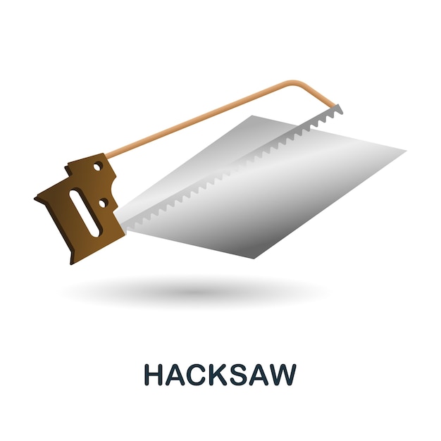 Hacksaw icon 3d illustration from construction instruments collection Creative Hacksaw 3d icon for web design templates infographics and more