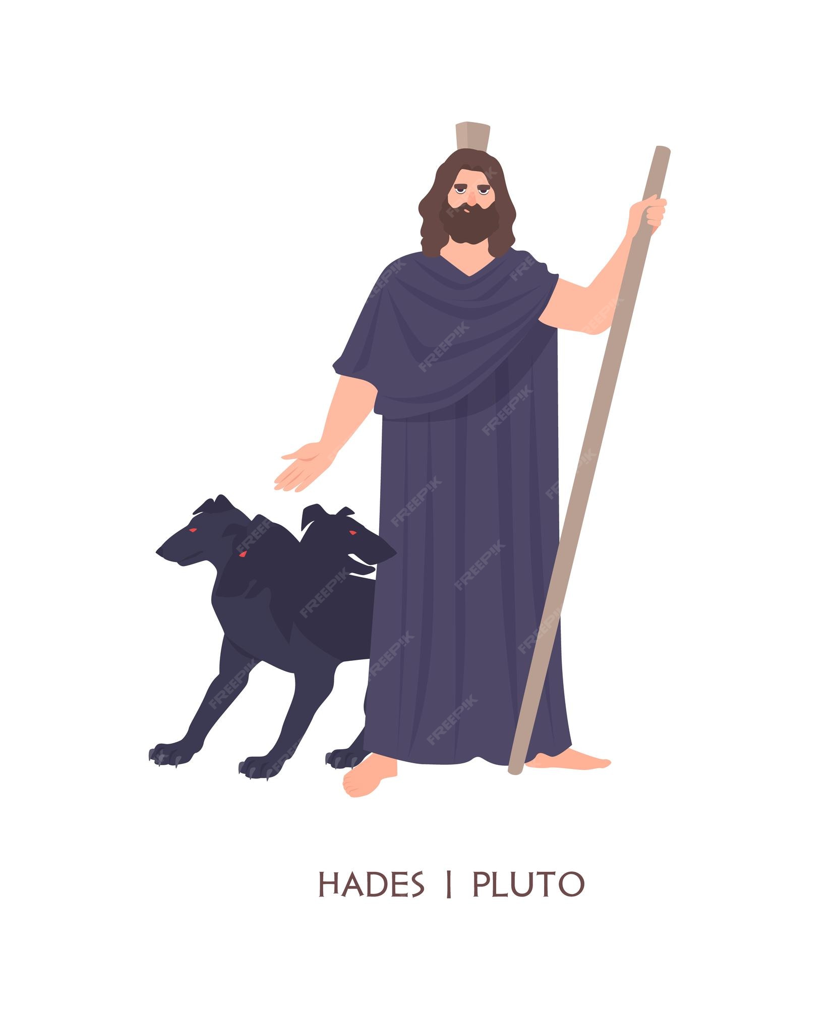 Premium Vector | Hades or pluto - god of dead, king of underworld in ancient greek and roman religion or mythology. male cartoon character isolated on white background. flat cartoon colorful vector illustration. Premium Vector | Hades or pluto - god of dead, king of underworld in ancient greek and roman religion or mythology. male cartoon character isolated on white background. flat cartoon colorful vector illustration.
