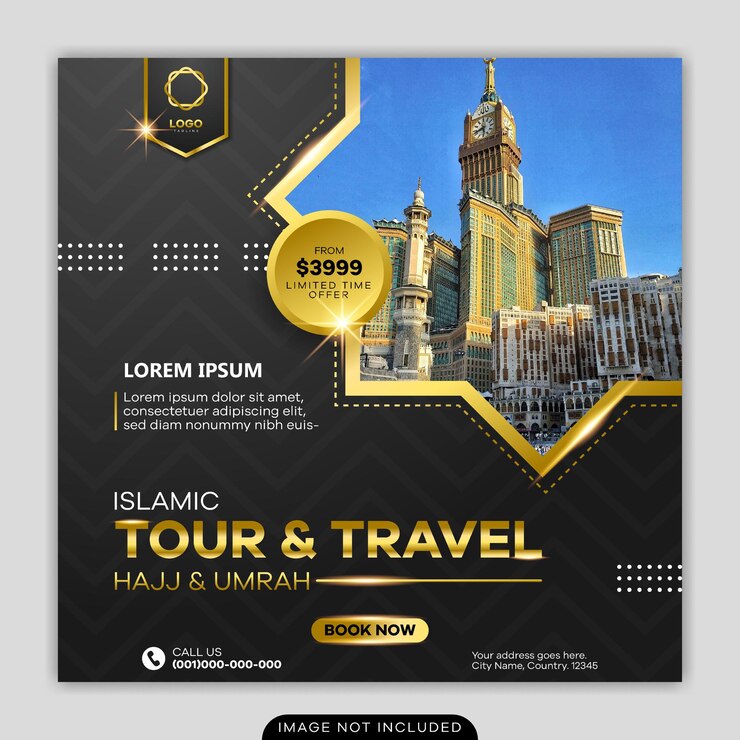 Hadj en umrah voor postsjabloon voor sociale media