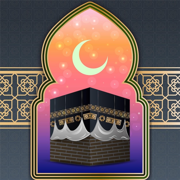 Hadj mabroor umrah mekka mekka islamitische bedevaart kaaba mabrur mubarak arabische poster vector